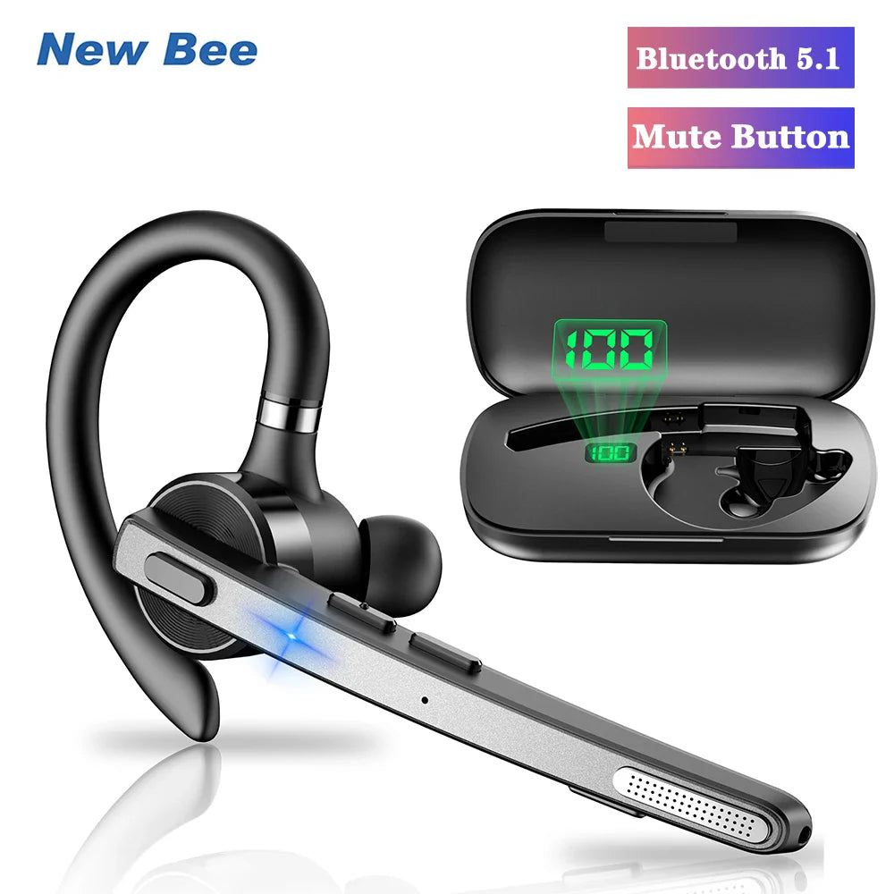 Bee M53 Dual-Mic Noise Cancelling Hi-Fi Audio Lightweight Headset with Charging Case