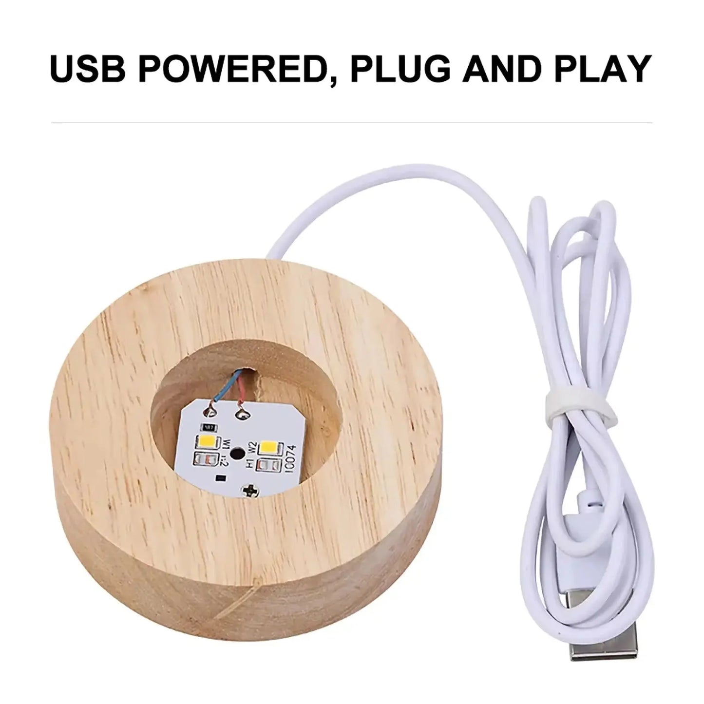 Unique USB Night Light 3D LED Crystal Ball with Galaxy Projections