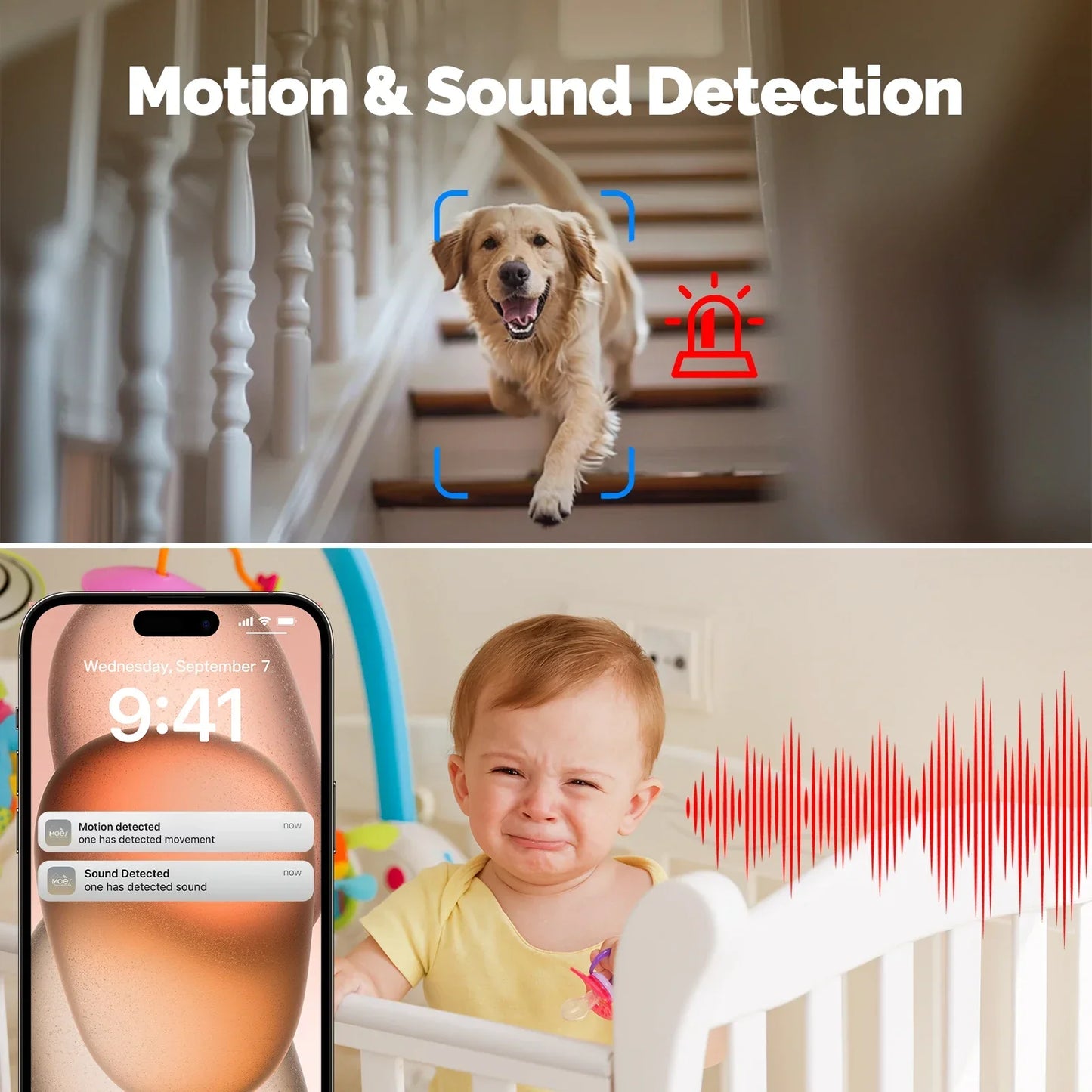 HD 4MP WiFi Night Vision Sound & Motion Detection Smart Security Camera