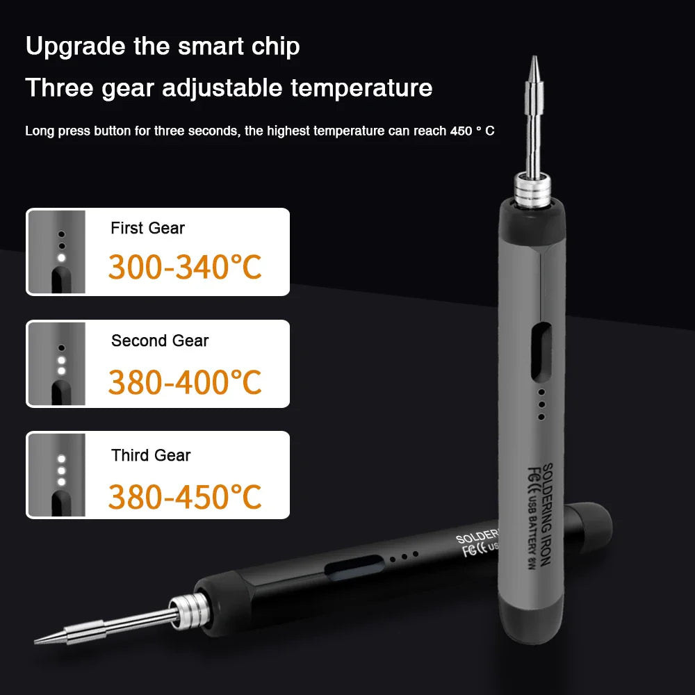 Wireless Fast Charging Electric Soldering Kit With Smart LED Digital Display