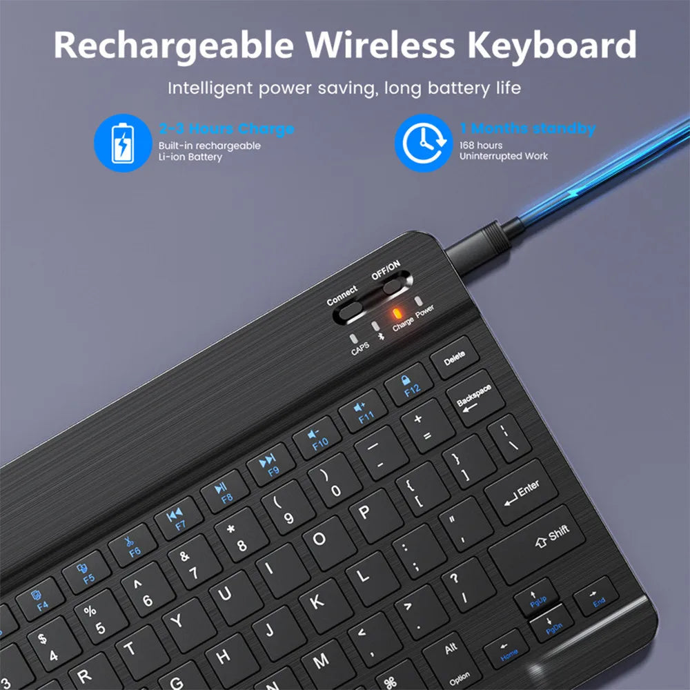 Compact Bluetooth Wireless Ultra-Quiet Keyboard & Mouse For IOS / Android /  Windows