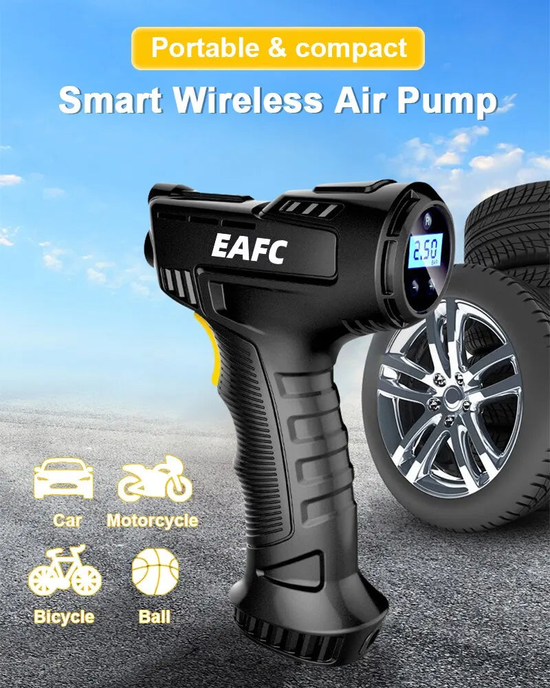 Wireless 120W Handheld Air Compressor Digital  Researchable Pump