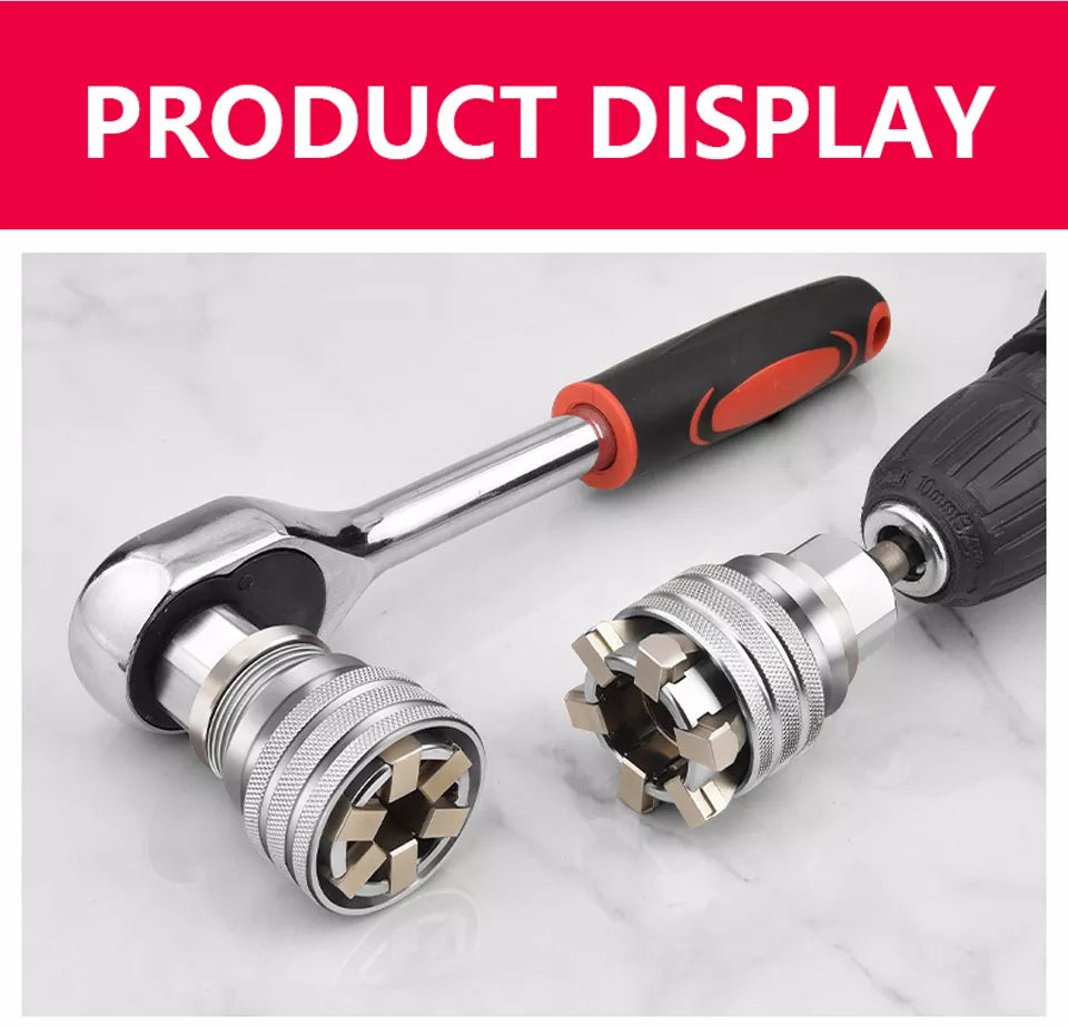 Universal Adjustable 3/8 inch 10-19 mm Torque Ratchet Wrench Head
