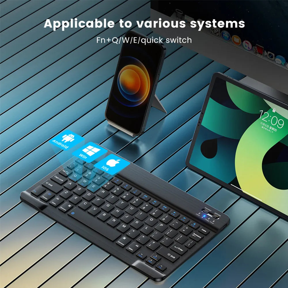 Compact Bluetooth Wireless Ultra-Quiet Keyboard & Mouse For IOS / Android /  Windows