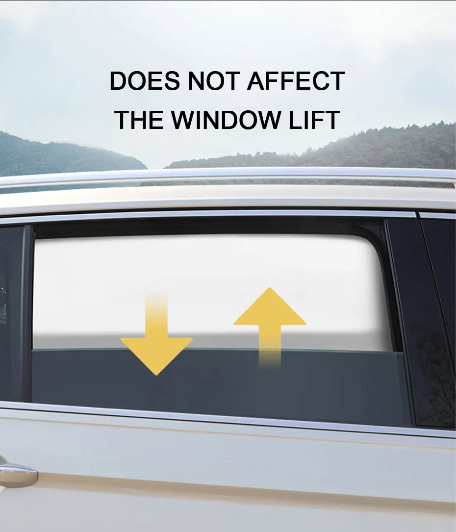 Universal Car Side Window Sunshades- 100% UV Block with Rearview Gap & Window-Operable Design