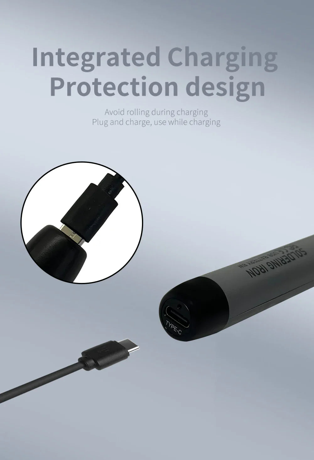 Wireless Fast Charging Electric Soldering Kit With Smart LED Digital Display