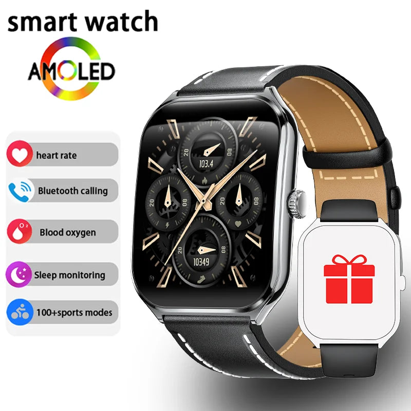 Ultra-Thin and Lightweight Brilliant 1.96” AMOLED Display Health Monitoring Smartwatch