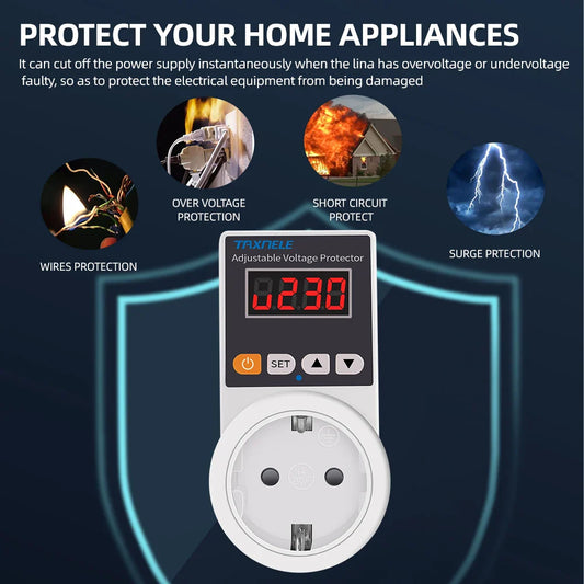 Automatic Smart Voltage Socket Protector with LED Display