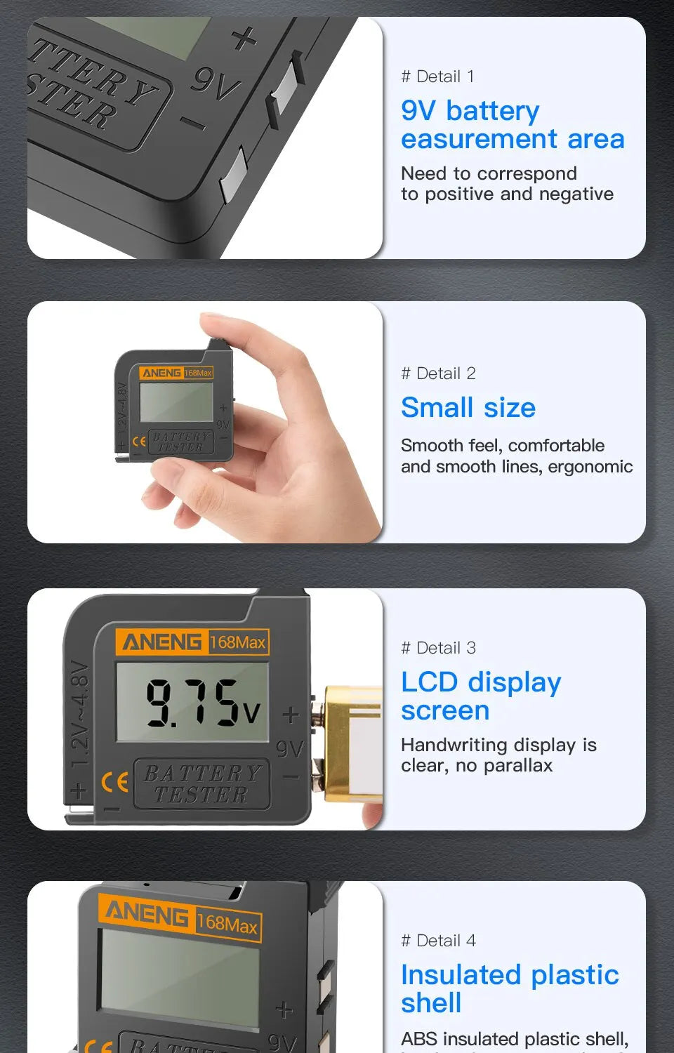 ANENG Universal Digital Display Lithium Battery Tester