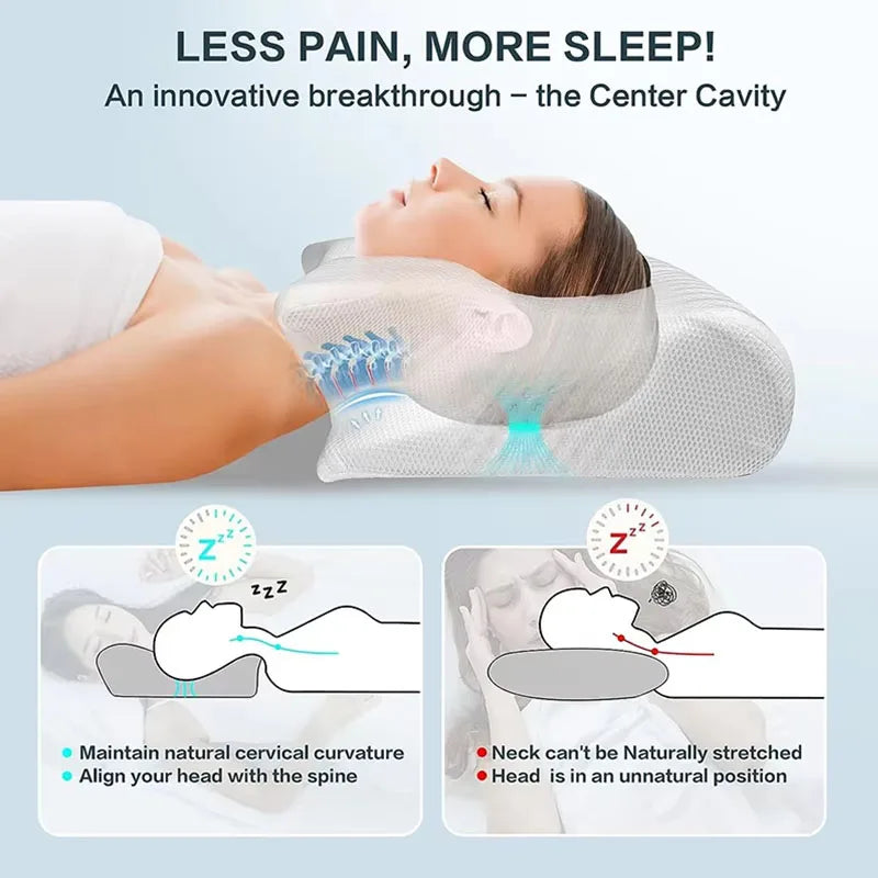 Cervical Support Orthopedic 2-in-1 Memory Foam Neck & Shoulder Pressure Relief Pillow