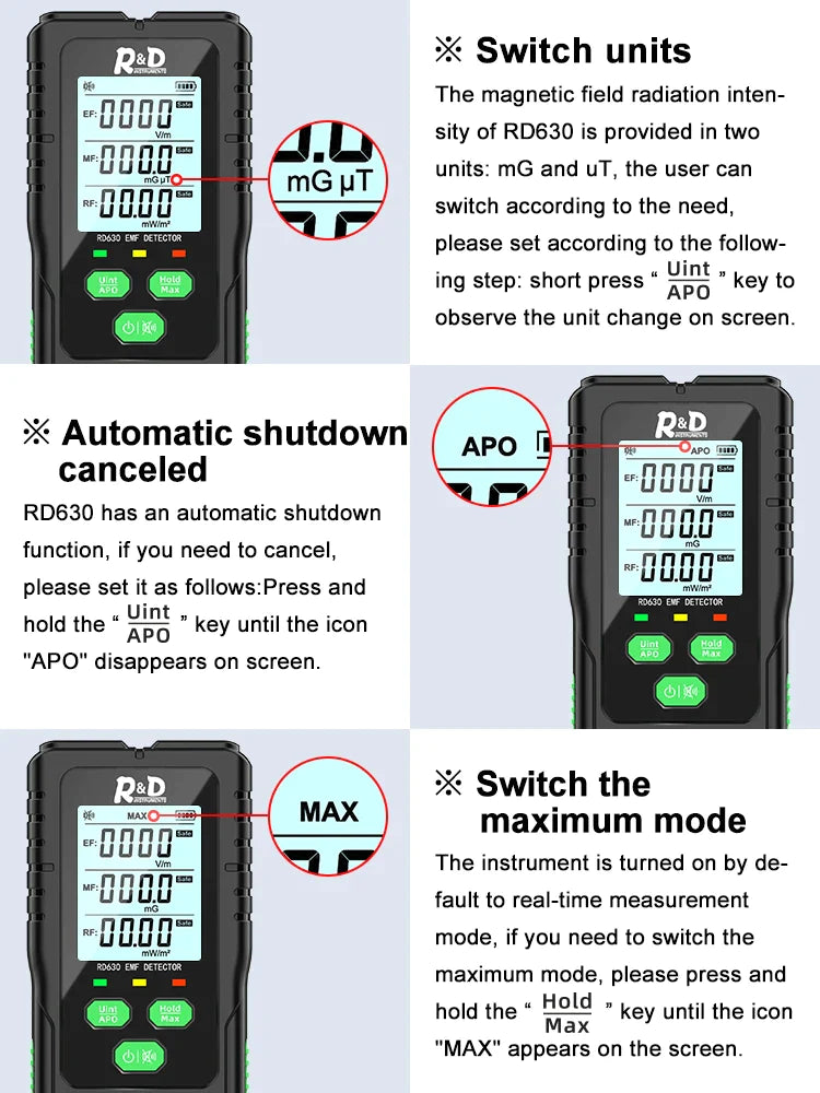 Multifunctional Electromagnetic Field Radio (EMF)Radiation Detector