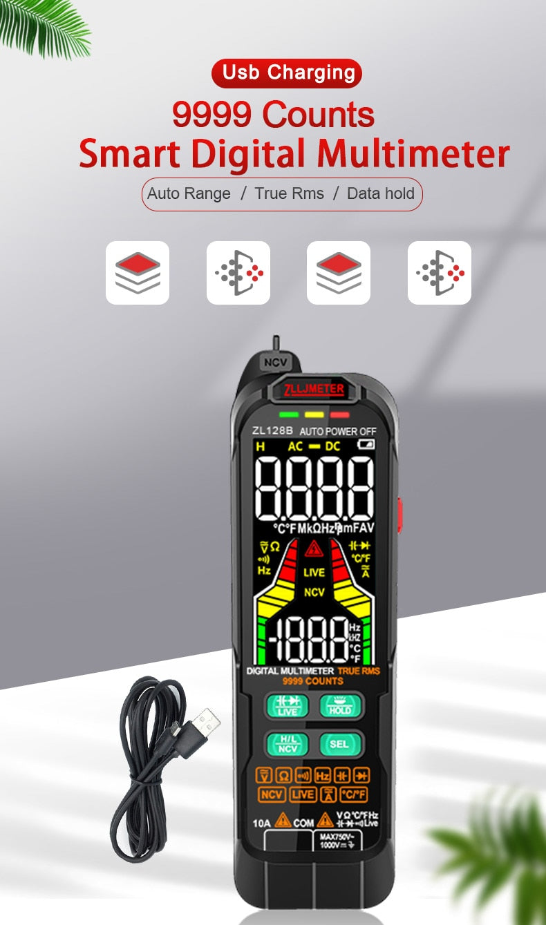 Professional Digital Current / Voltage Smart Multimeter