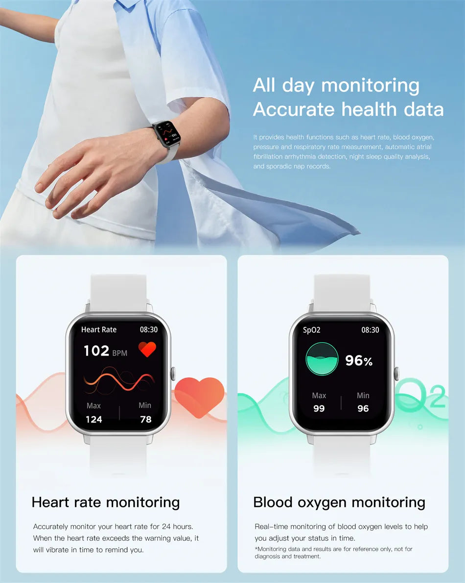 Bluetooth Health Monitoring Smartwatch For Men And Women