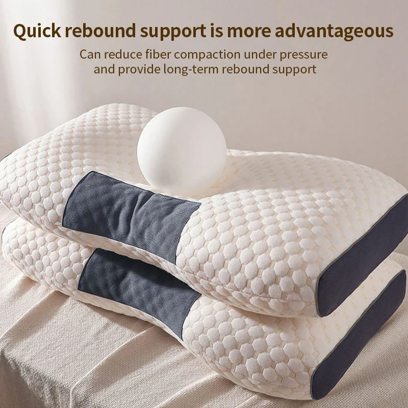 Cervical Support Orthopedic Neck Pillow with 3D Massage & Antibacterial Breathable Mesh