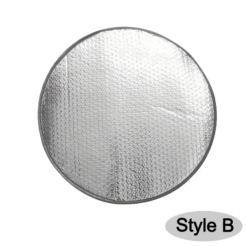 Double-Thick Foldable Steering Wheel Sunshade – UV Protection Cover (2pcs)