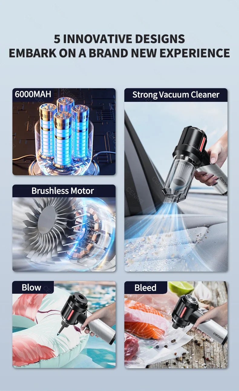 CENRR Powerful Handheld Wireless Dual Cleaning Functions Vacuum Cleaner