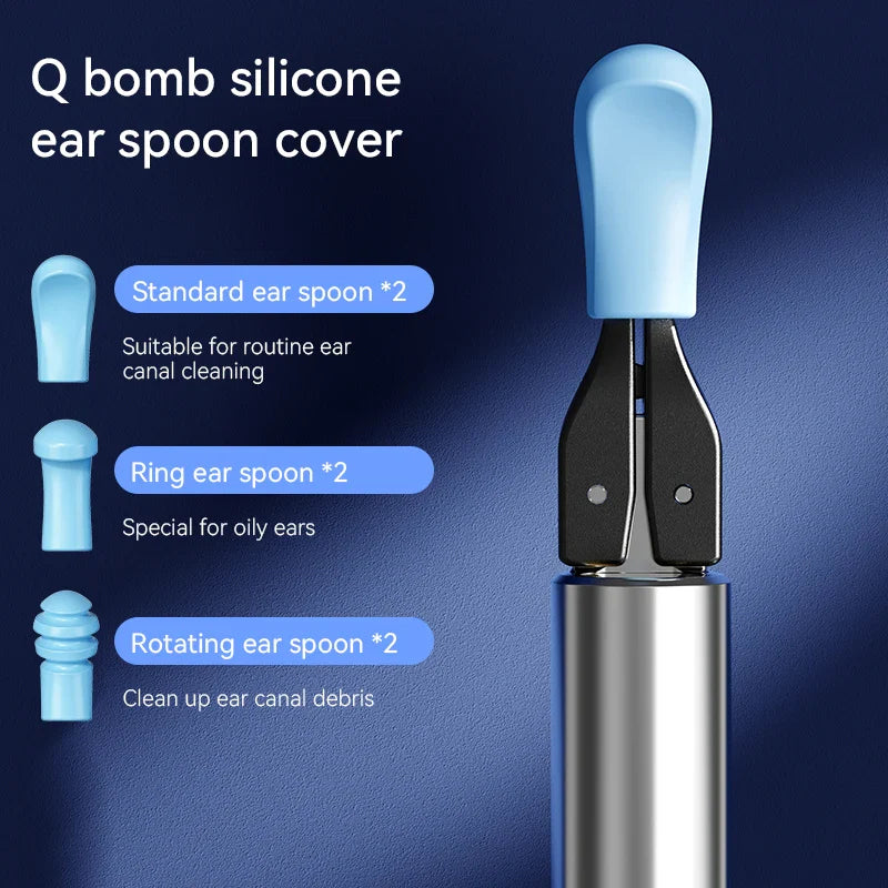 WiFi 3-in-1 Ear Otoscope- HD Camera 360° Precision Robotic Tweezer & Gentle Silicone Earpick