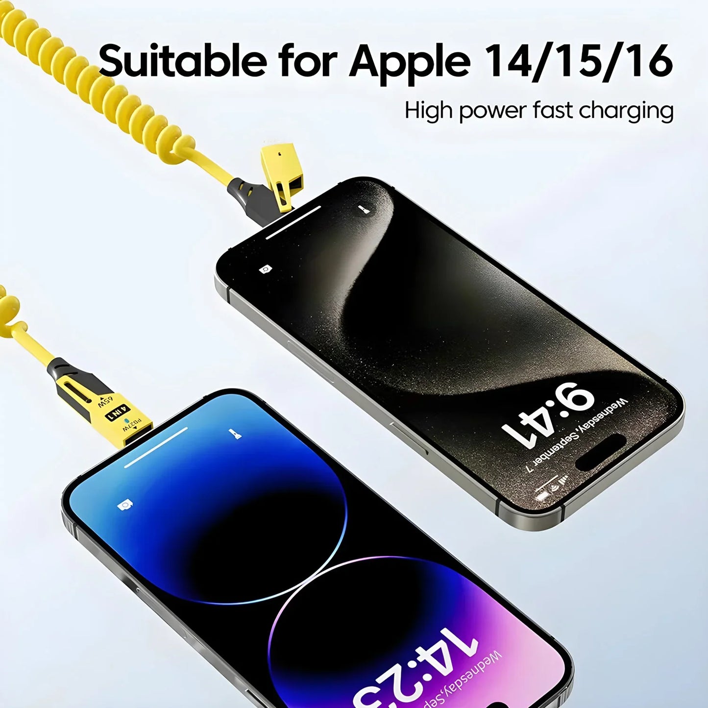 Fast Charging 65W Tangle-Free 4-in-1 Rotating Head 6A High-Speed Cable