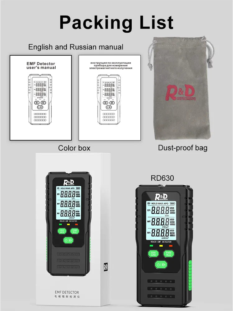 Multifunctional Electromagnetic Field Radio (EMF)Radiation Detector