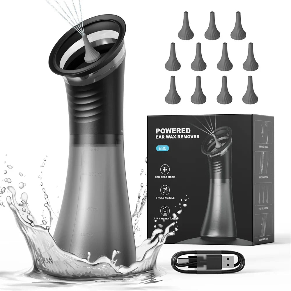 Rechargeable 3 Pressure Modes Dual-Tank Ear Wax Removal