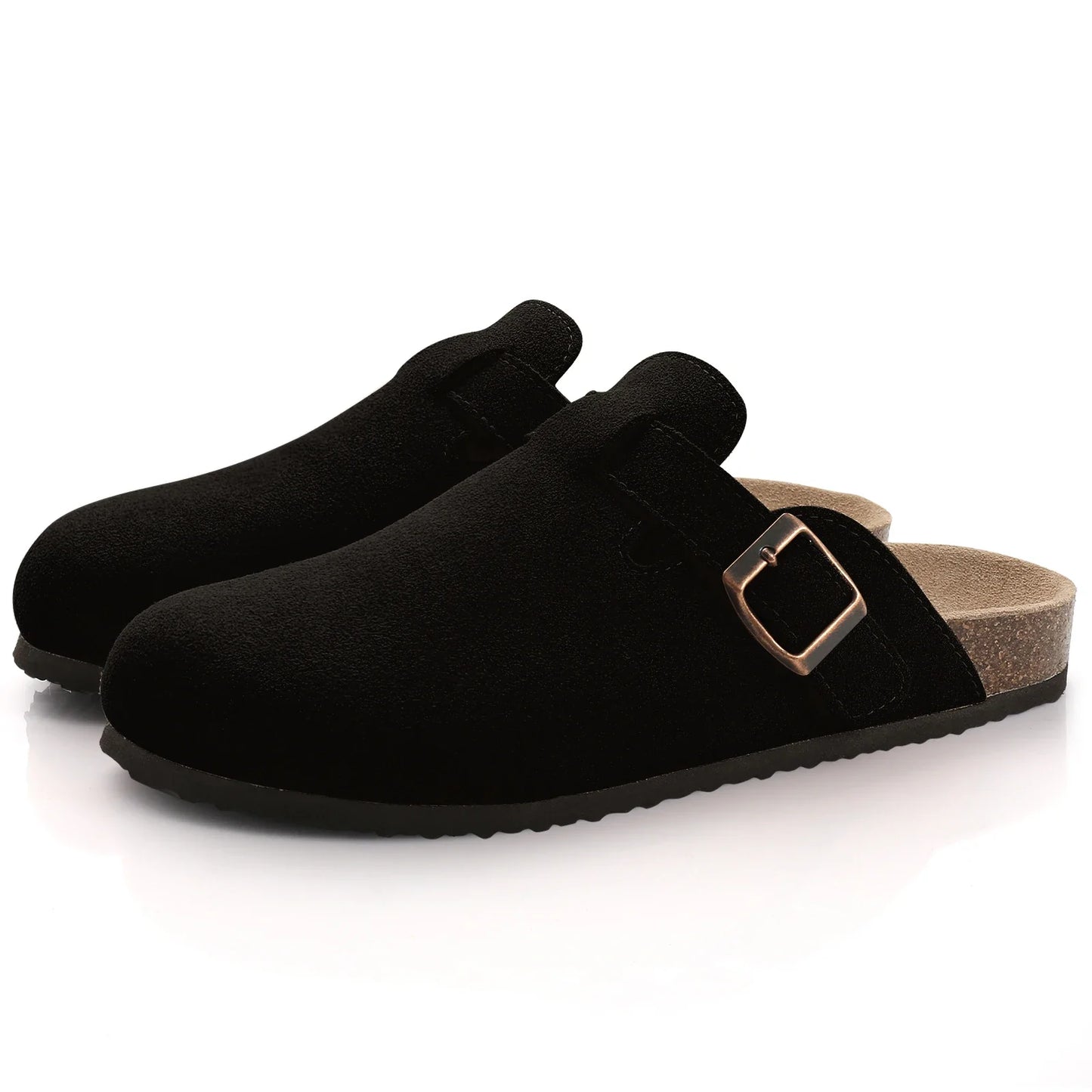Premium Genuine Suede Unisex Clogs Cork Sandals With Arch Support