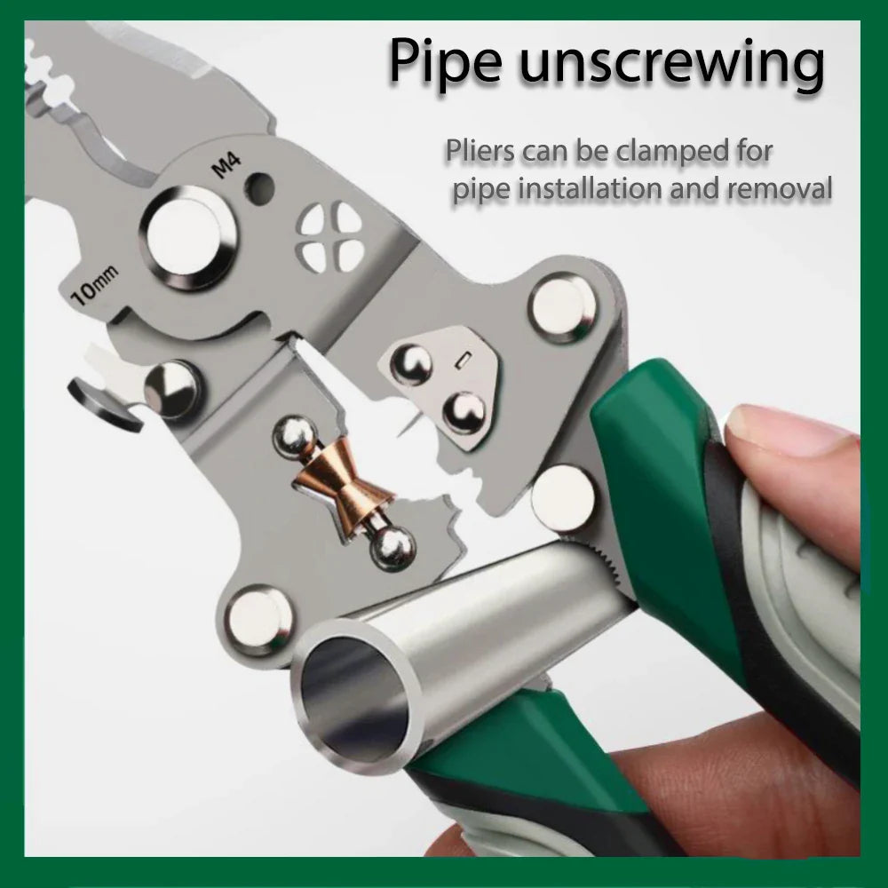 SmartFold Foldable Multi-Function Pulley Design Wire Stripper and Crimper