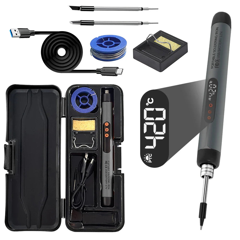 Wireless Fast Charging Electric Soldering Kit With Smart LED Digital Display