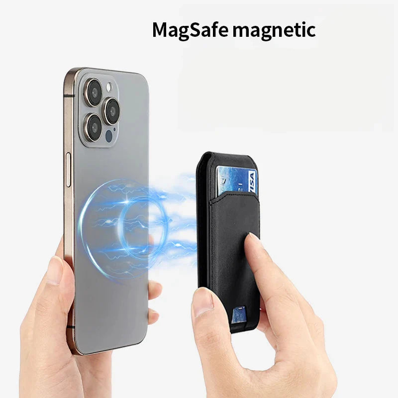 MagSafe 3-in-1 RFID-Blocking Magnetic Card Holder with Adjustable iPhone Stand