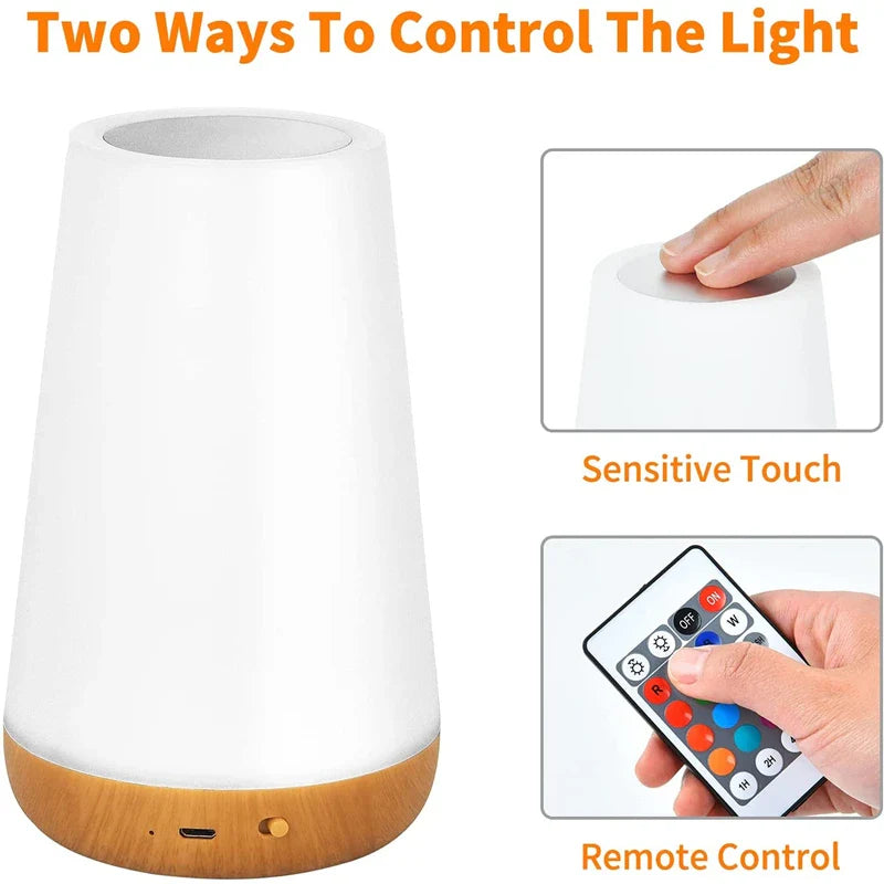 Rechargeable 13 Colors Remote / Touch Dimmable Bedside Light