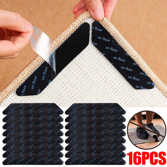 Carpet Non-slip Anti Curling Reusable Washable Stickers (16pcs)