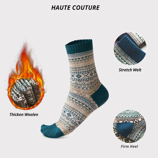 Winter Sheep's Wool Thicken Snow boots Socks (5 Pairs)