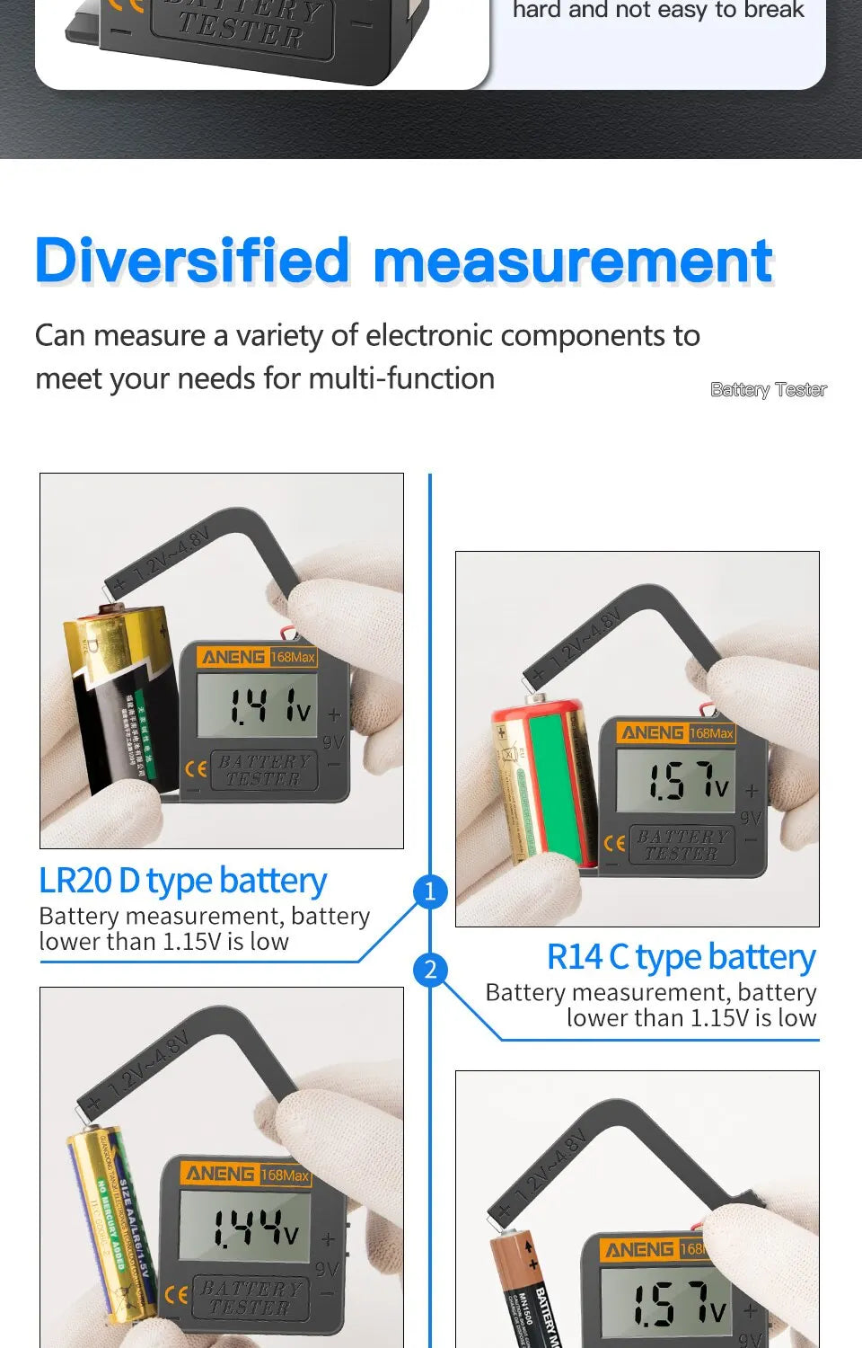 ANENG Universal Digital Display Lithium Battery Tester