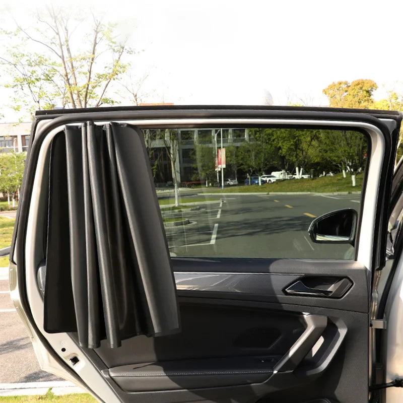 Universal Car Side Window Sunshades- 100% UV Block with Rearview Gap & Window-Operable Design