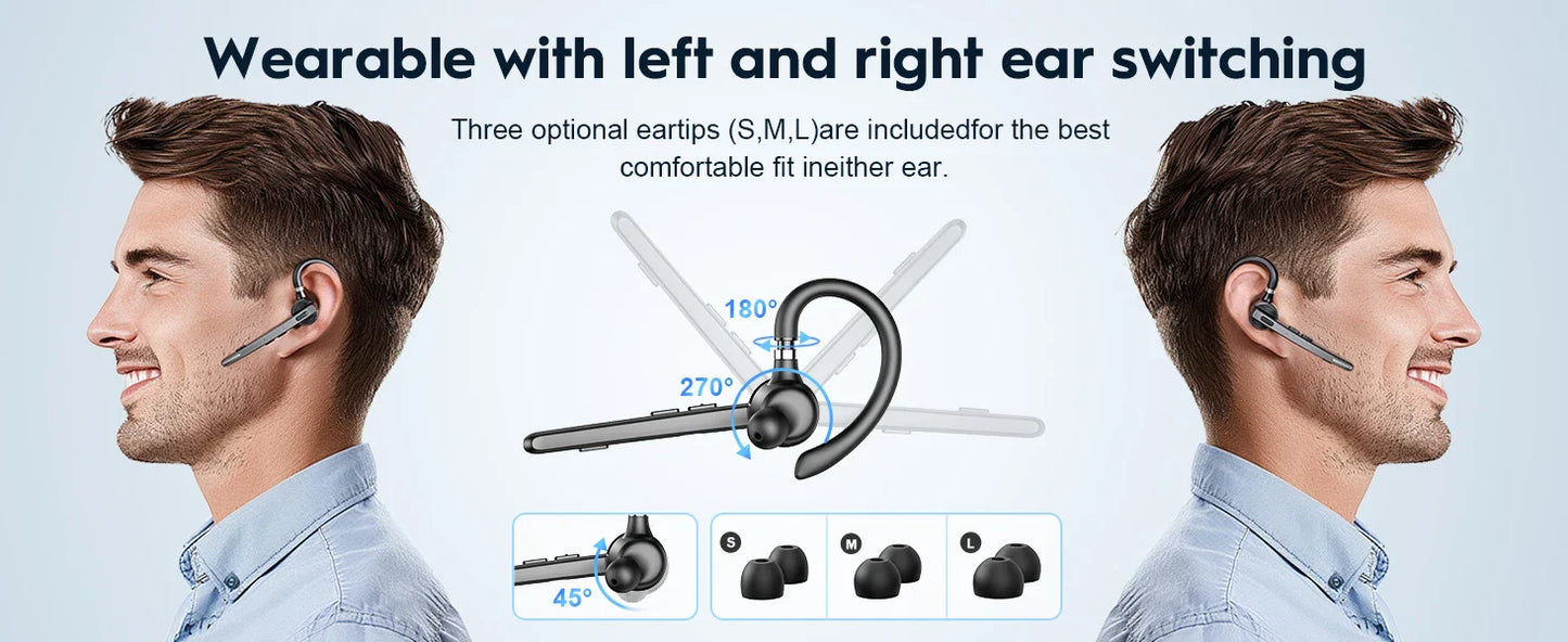 Bee M53 Dual-Mic Noise Cancelling Hi-Fi Audio Lightweight Headset with Charging Case