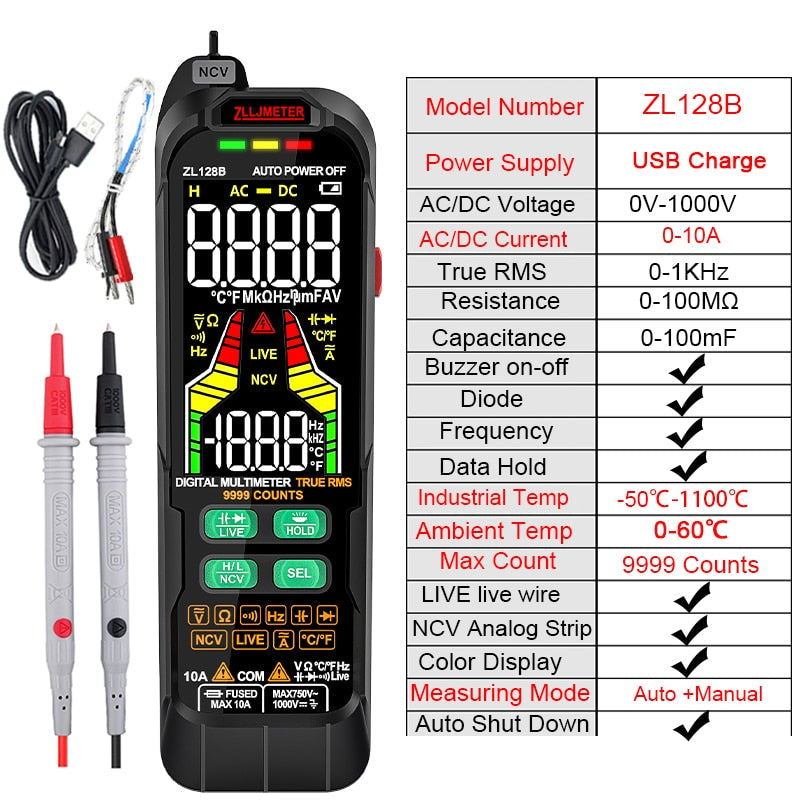 Professional Digital Current / Voltage Smart Multimeter