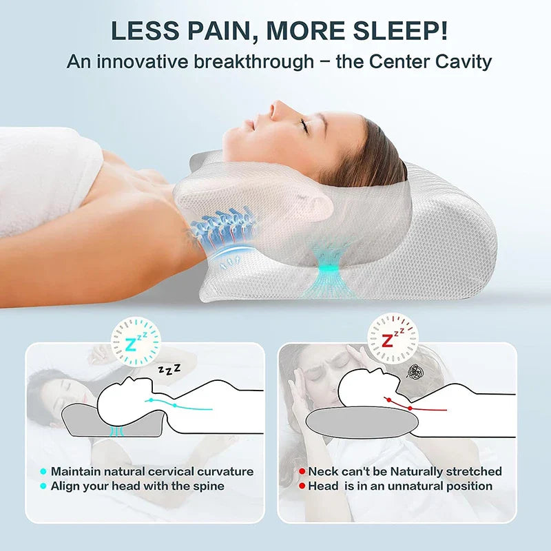 Cervical Support Orthopedic 2-in-1 Memory Foam Neck & Shoulder Pressure Relief Pillow