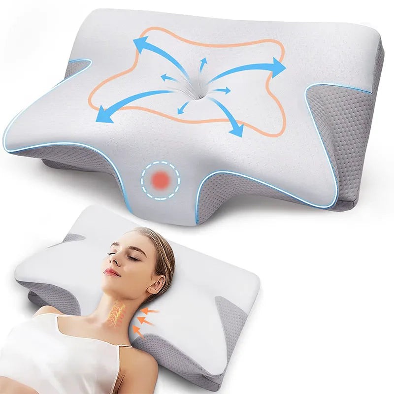 Cervical Support Orthopedic 2-in-1 Memory Foam Neck & Shoulder Pressure Relief Pillow