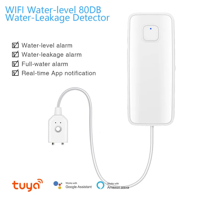 Smart WiFi Water Leak / Overflow Level Remote Detector & Sound Alarm System