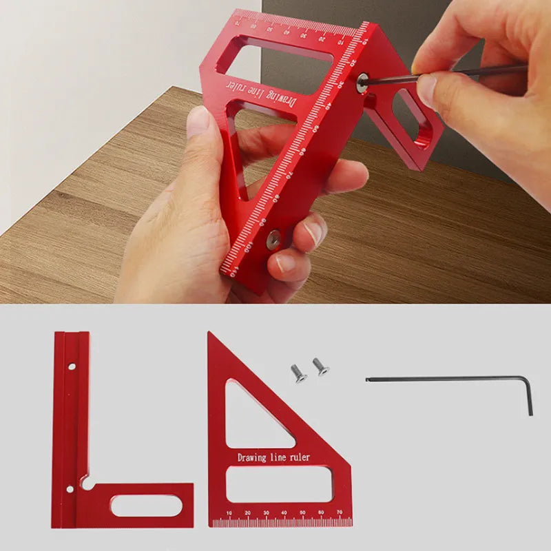 Woodworking 3D Multi Angle Measuring Carpenter Square