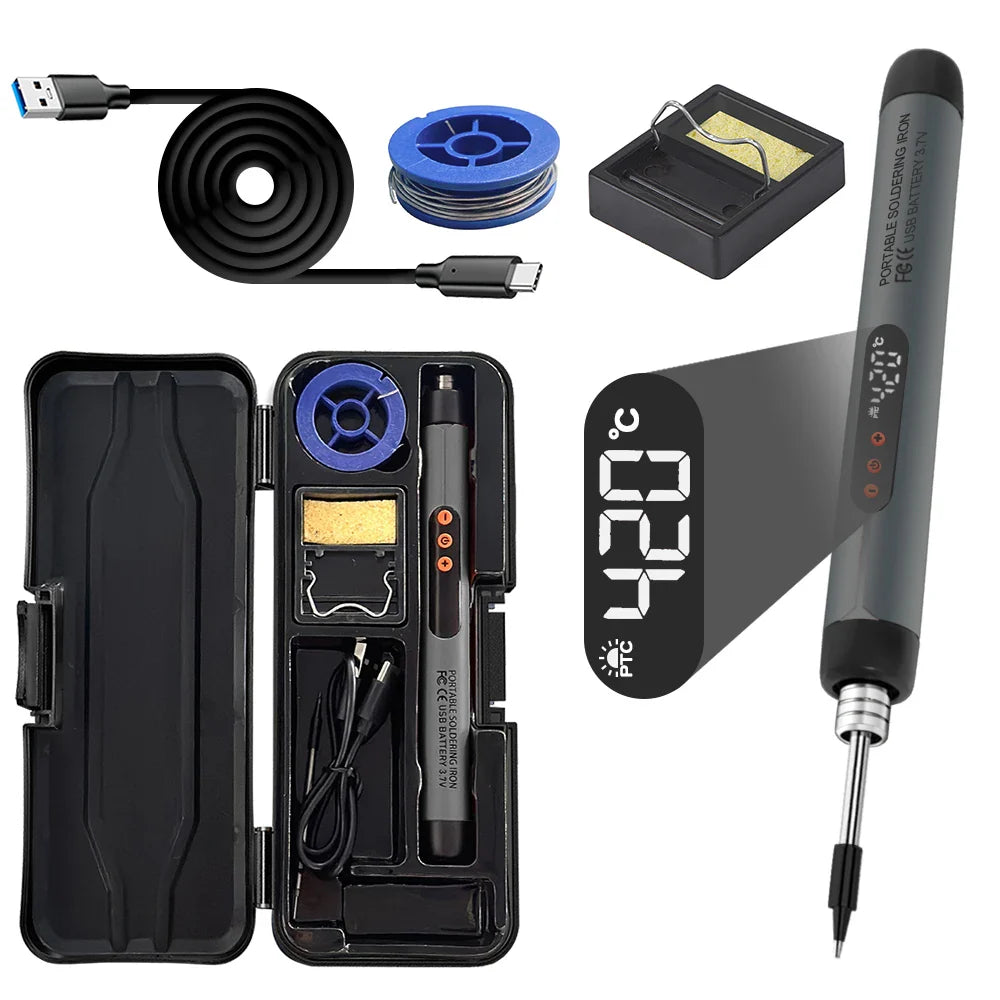 Wireless Fast Charging Electric Soldering Kit With Smart LED Digital Display