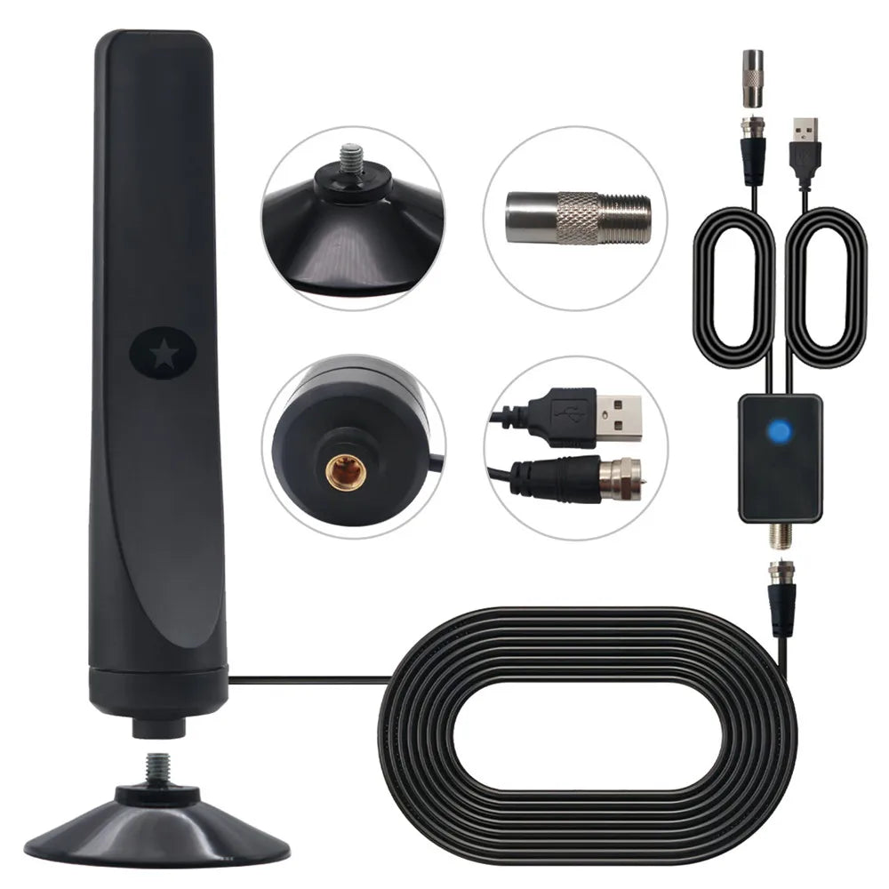 4K HD Long-Range Advanced Signal Amplifier & Noise Filtering Indoor TV Antenna