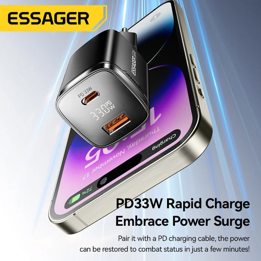 Digital Display GaN Technology PD Fast Charging 33W USB Type C Charger