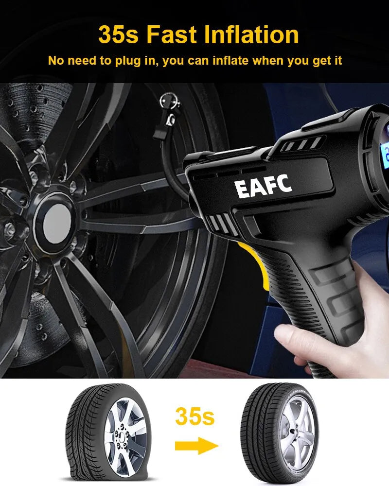 Wireless 120W Handheld Air Compressor Digital  Researchable Pump