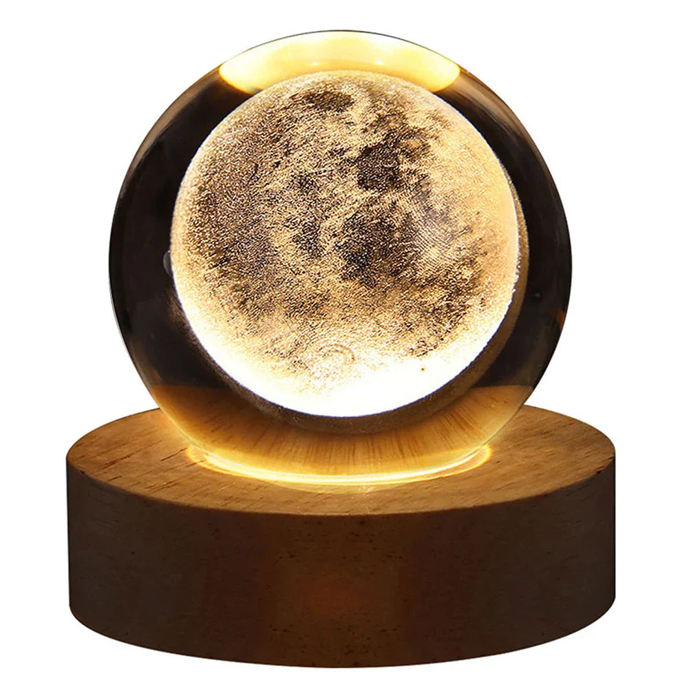 Unique USB Night Light 3D LED Crystal Ball with Galaxy Projections