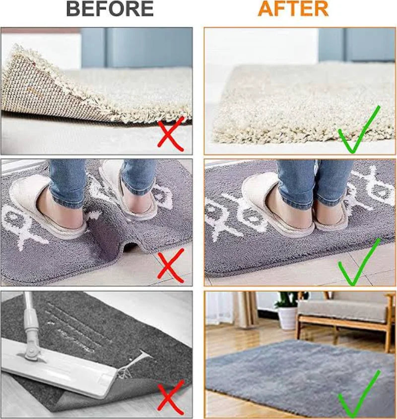 Carpet Non-slip Anti Curling Reusable Washable Stickers (16pcs)