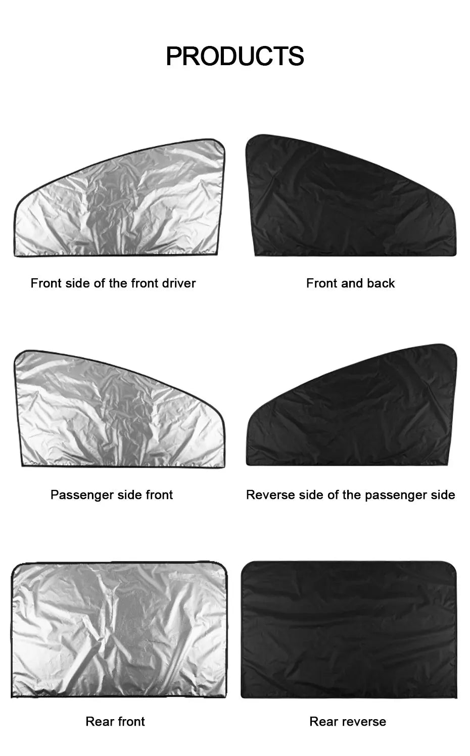 Universal Car Side Window Sunshades- 100% UV Block with Rearview Gap & Window-Operable Design