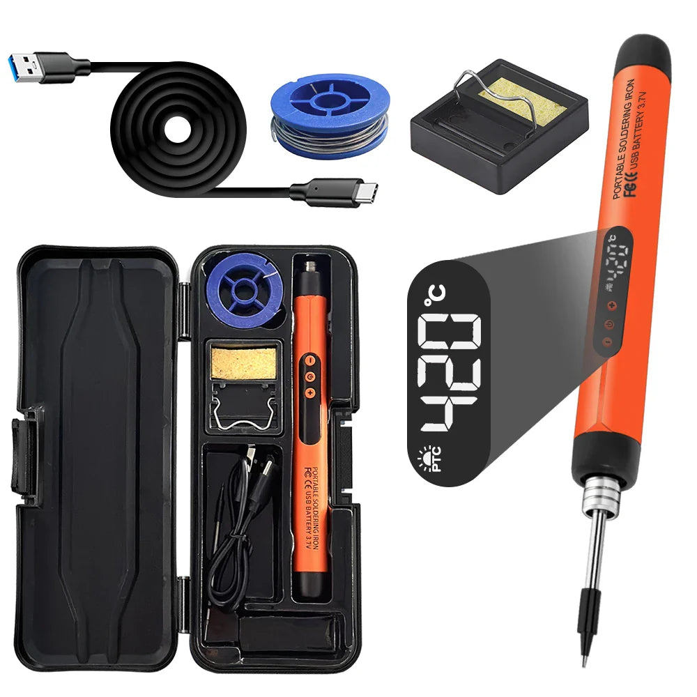 Wireless Fast Charging Electric Soldering Kit With Smart LED Digital Display