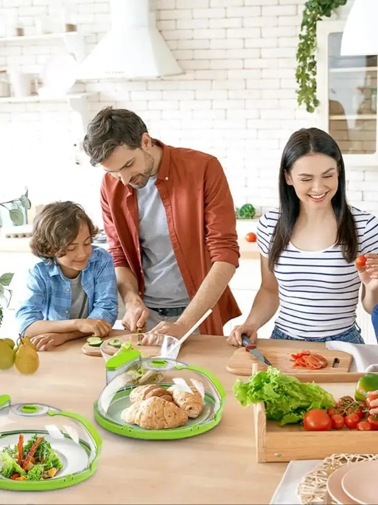 MoistureLock Smart Microwave Splatter Cover with Built-in Hydration for Soft & Juicy Food