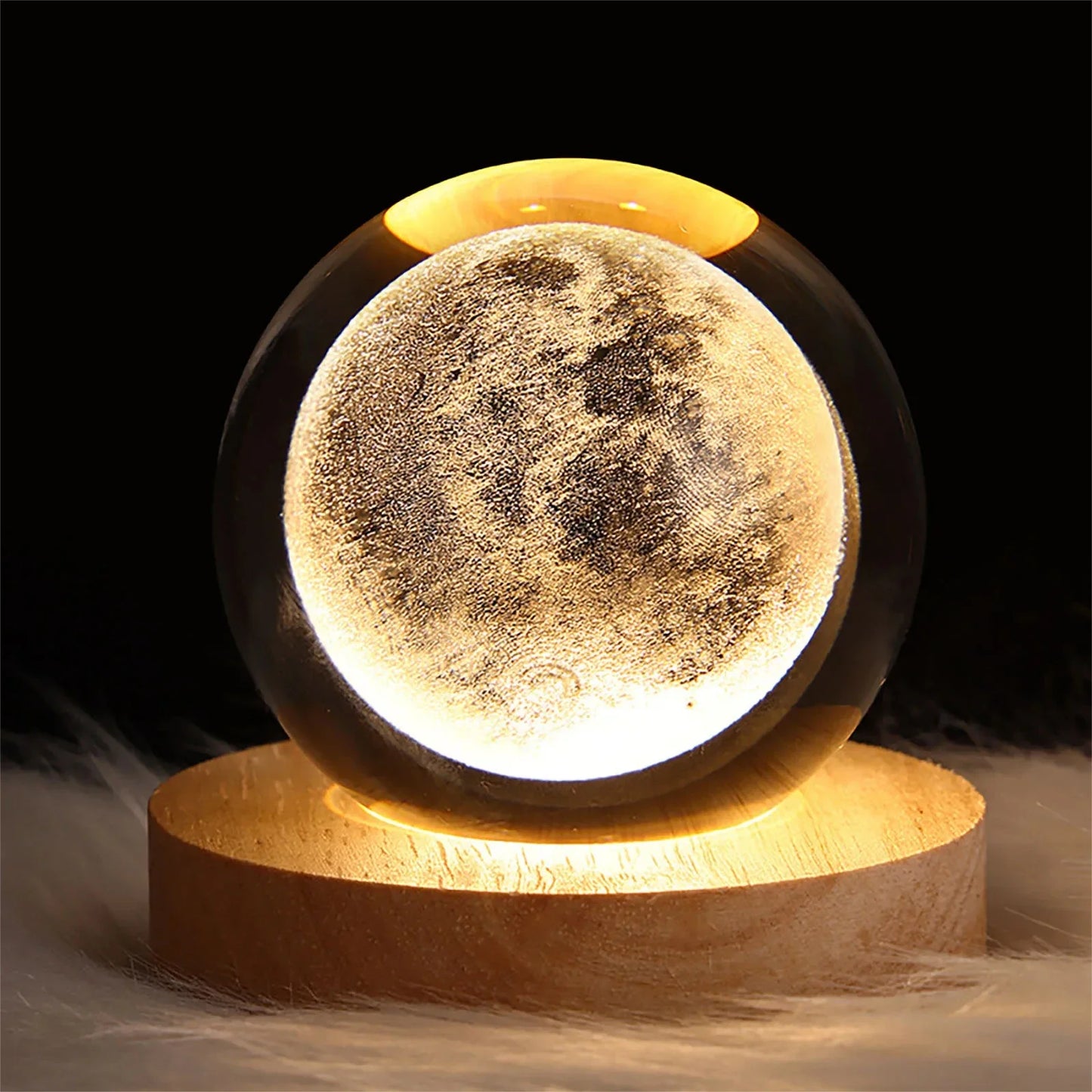 Unique USB Night Light 3D LED Crystal Ball with Galaxy Projections