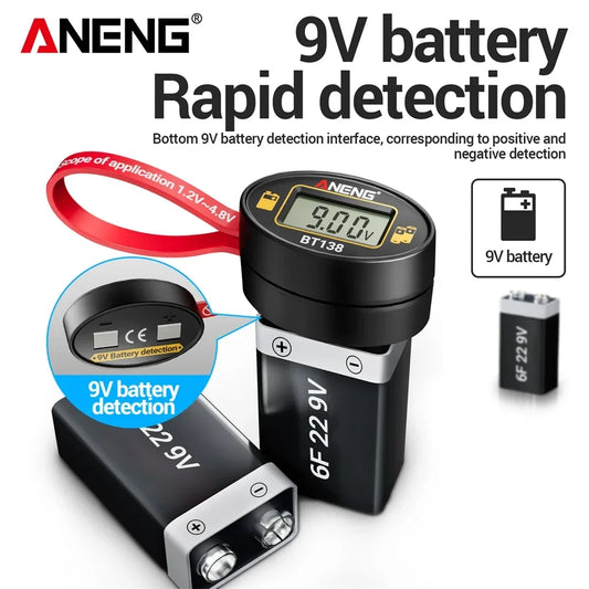 SlotFree Open-Fit Magnetic Multi-Battery Tester with Self-Powered LCD Display